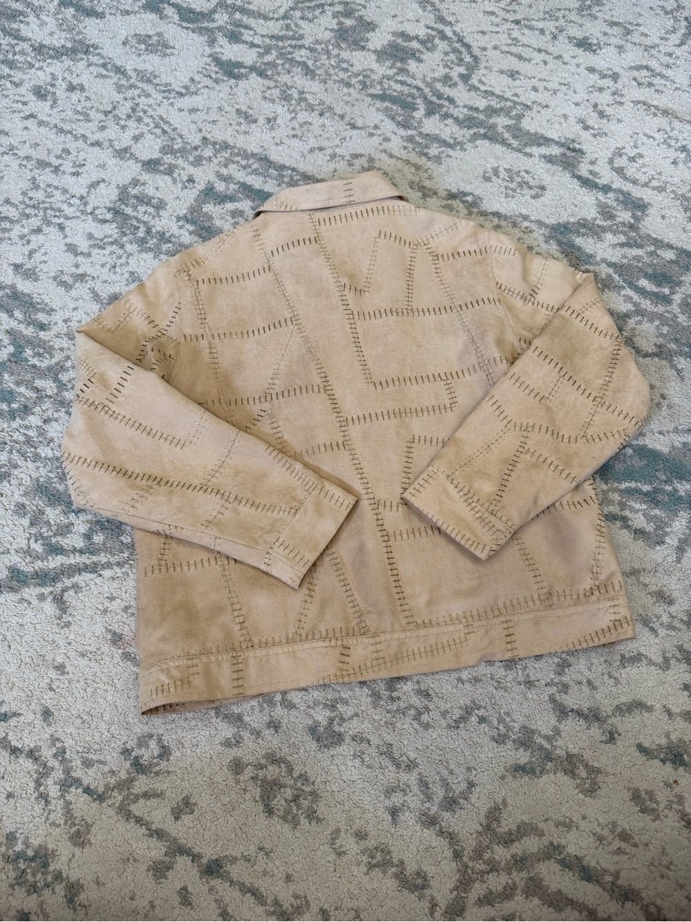 Tantrums Collection Faux Suede Patchwork Button Up Jacket Large - Picture 3 of 5